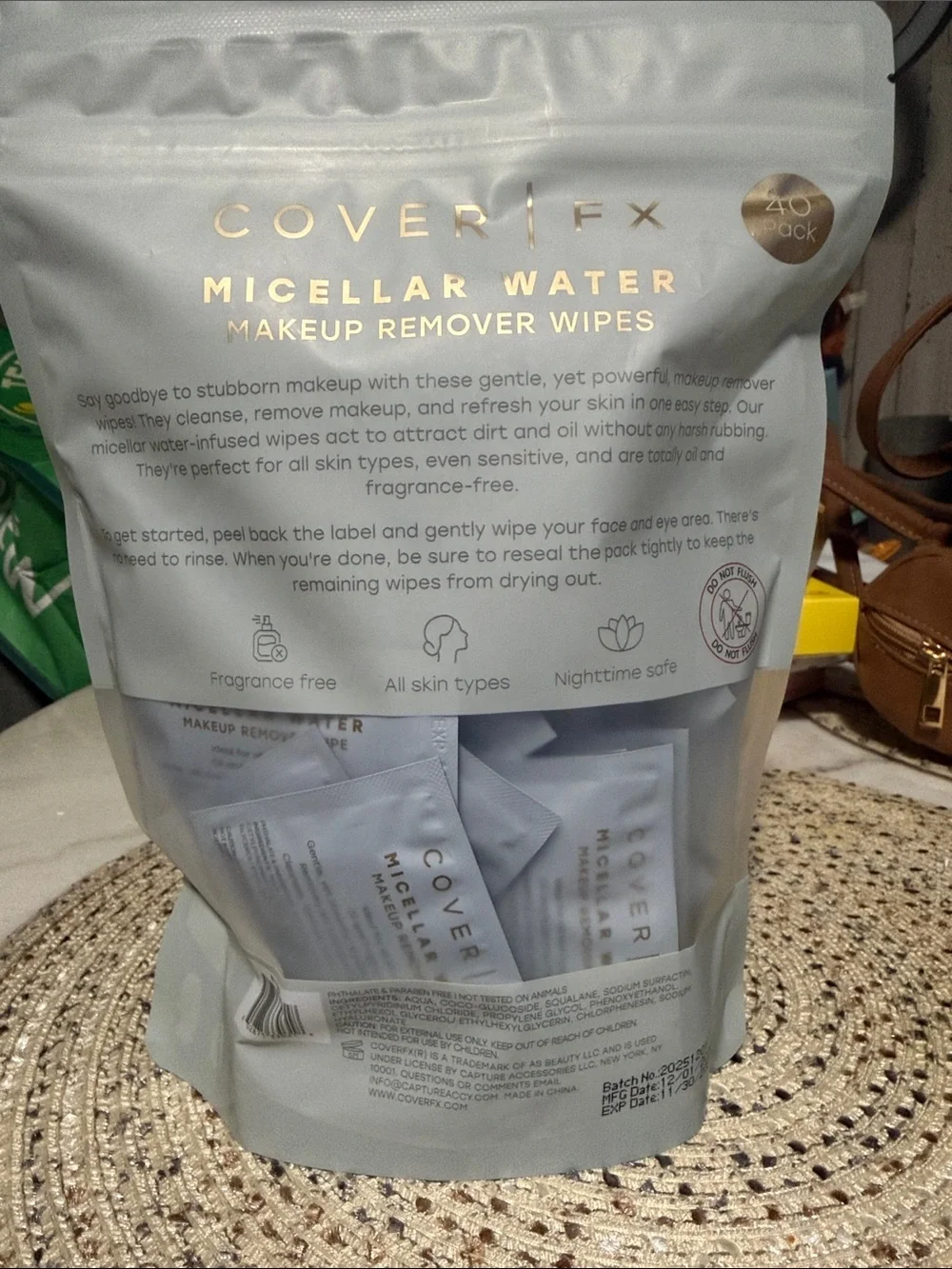 Cover FX Micellar Water Makeup Remover Wipes designed to hydrate skin